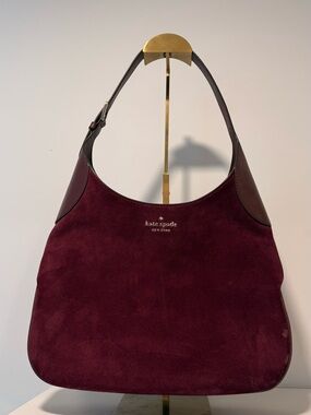 Kate Spade 454 Burgundy Suede Hobo bag